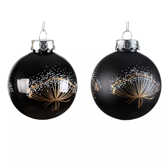 Lote de 12 bolas de Navidad (D80 mm) Fay Negro 2