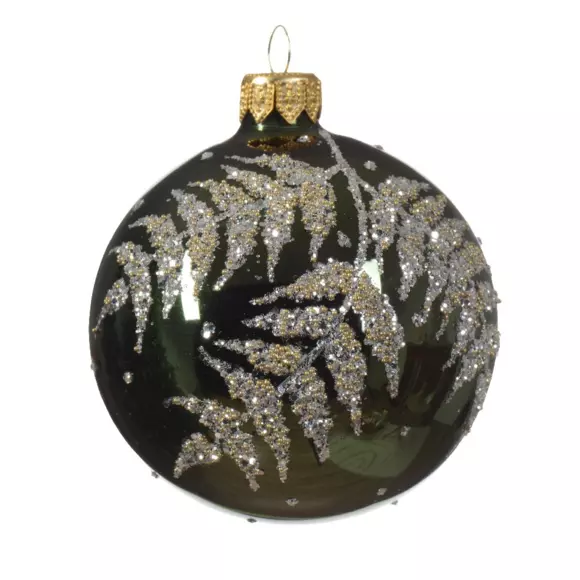 Lot de 6 boules de Noël (D80 mm) en verre Fégy Vert sapin 3