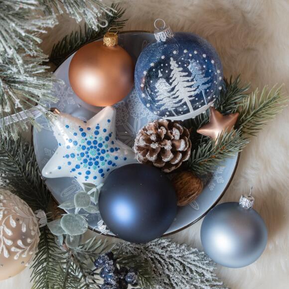 Confezione di 6 palline di Natale (D80 mm) in vetro Forêt de sapins  Blu 2