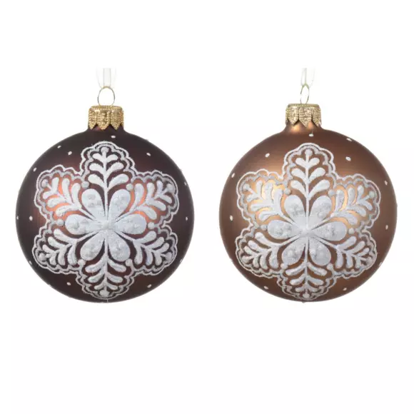 Lote de 6 bolas de Navidad (D80 mm) en vidrio Coline Brun café et  Café jengibre 2