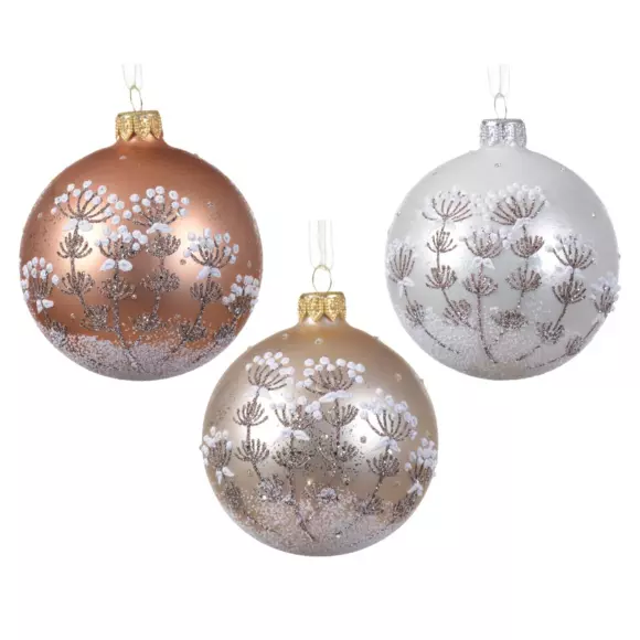 Lote de 6 bolas de Navidad (D80 mm) en vidrio Blio  2
