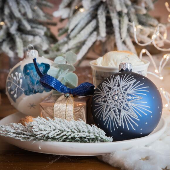 Confezione di 6 palline di Natale (D80 mm) in vetro Polaris Blu notte 2