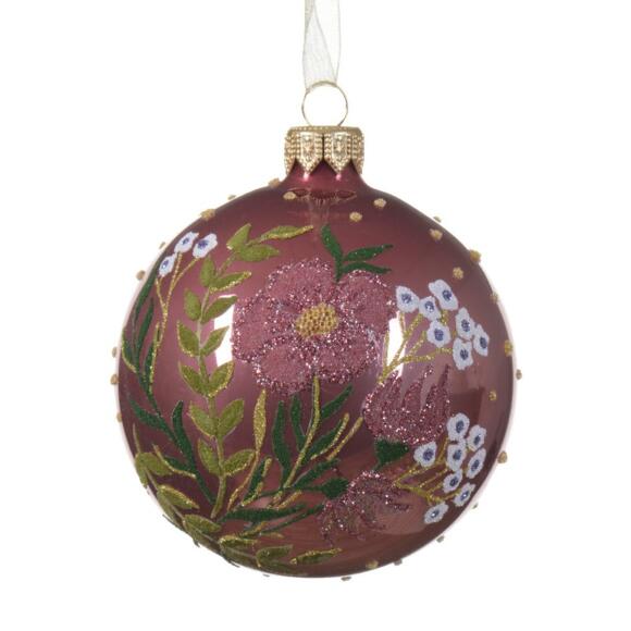 Confezione di 6 palline di Natale (D80 mm) in vetro Jardin Rosa antico 2