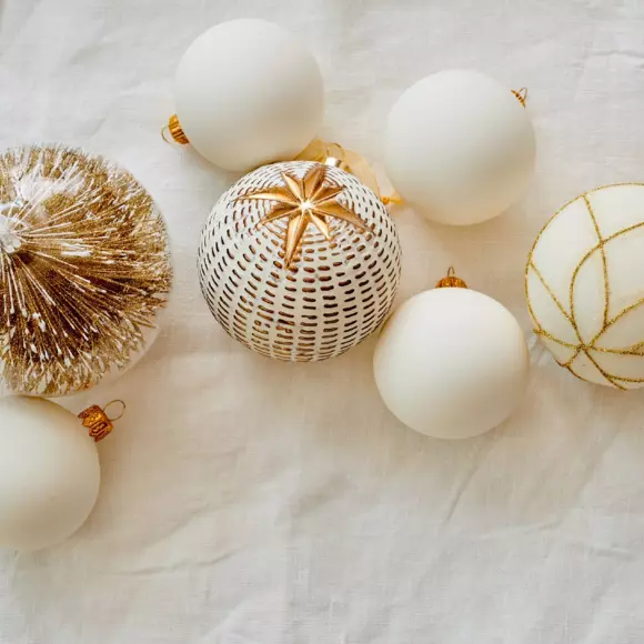 Set van 12 kerstballen (D80 mm) en verre Styl Wit 3