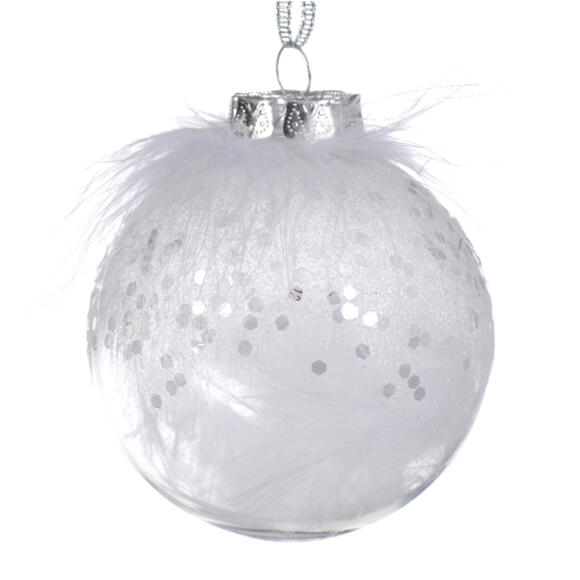 Lote de 12 bolas de Navidad transparentes (D80 mm) Glamour  2