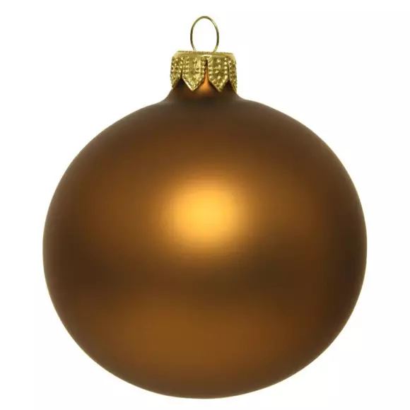 Lote de 4 bolas de Navidad en vidrio (D100 mm) Artico mate Canela  2