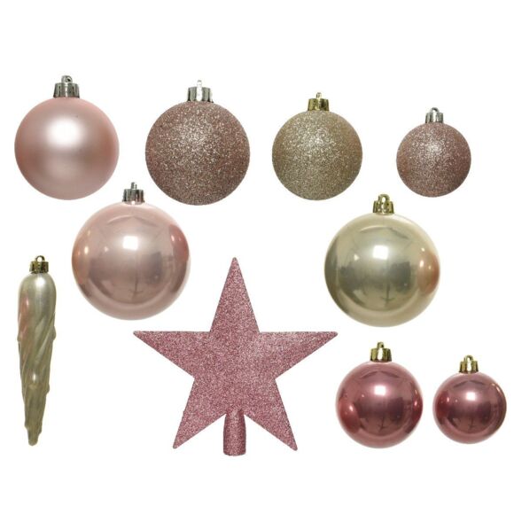 Kit kerst hangdecoratie Novae multi Poeder roze /Parelmoer/ oudroze