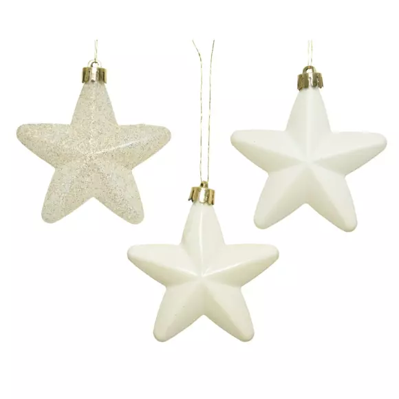 Set van 6 kerststerren Alpine wolwit 2