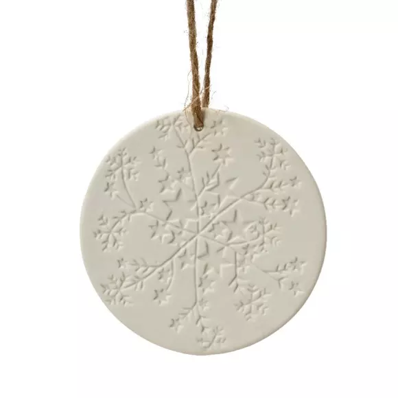 Decoración para colgar en porcelana Feuille étoilée  Blanco 2