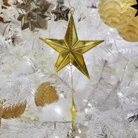 Kerstster Duo om op te hangen Goud 2