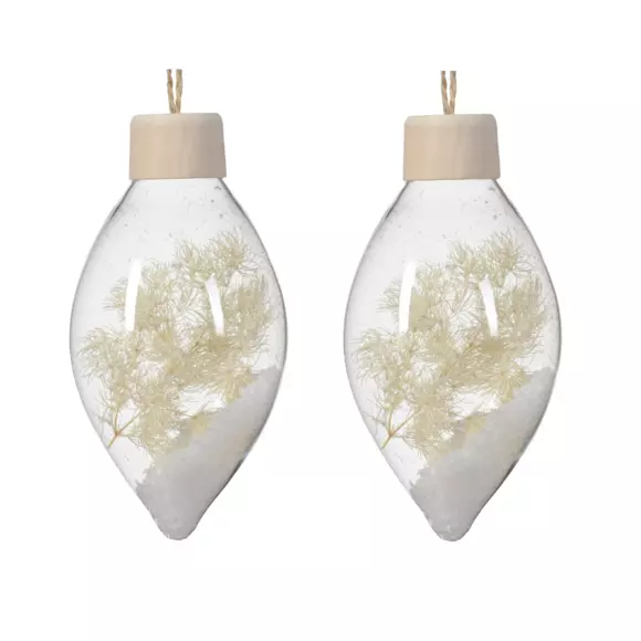Lot de 2 suspensions en verre Roseaux Transparent 2