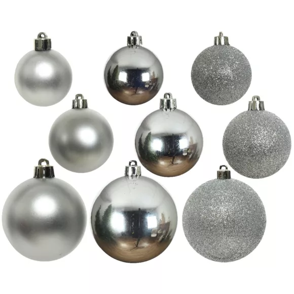 Lote de 26 bolas de Navidad Lara Plata
