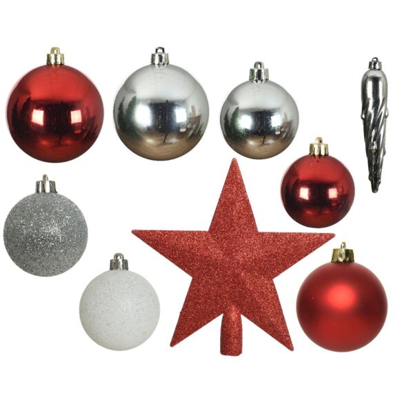 Kit de decoración para árbol de Navidad Novae mix Blanco / Rojo