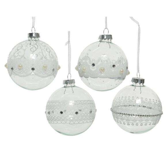 Set van 12 glazen kerstballen (D80 mm) Spela Transparant  2