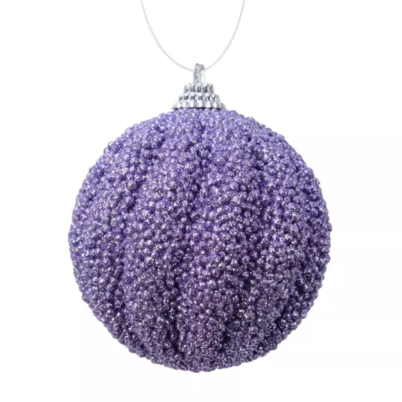 Lote de 12 bolas de Navidad (D80 mm) Etincelle Violeta 2