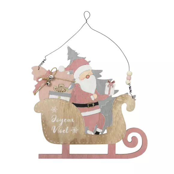 Père Noël à suspendre et traineau Santa Multicolore 2