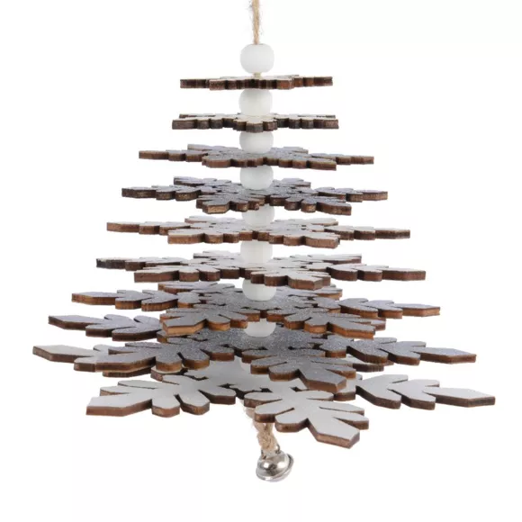 Kerstboom van hout Douglas om op te hangen Wit