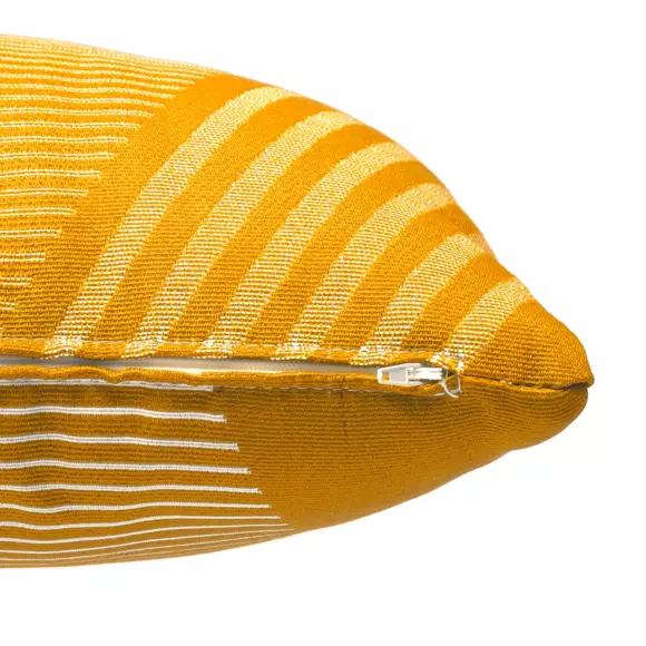 Coussin rectangulaire (50 cm) Jacquard Jaune moutarde 2