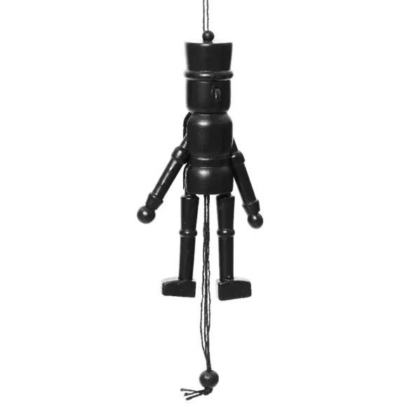 Soldado Cascanueces para colgar Pantin Negro