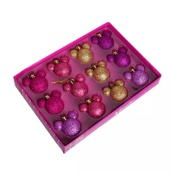 Set de 12 bolas de Navidad (D30 mm) mini Mickey Rosa 2