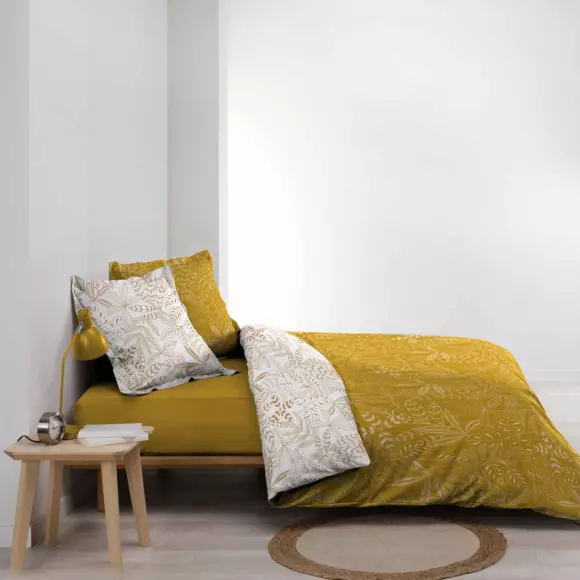 Funda Nórdica y dos fundas para almohadas algodón (260 cm) Belflor Amarillo y dorado 3