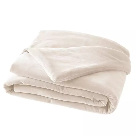 Edredon velours de coton (90 x 200 cm) César Beige pampa 2