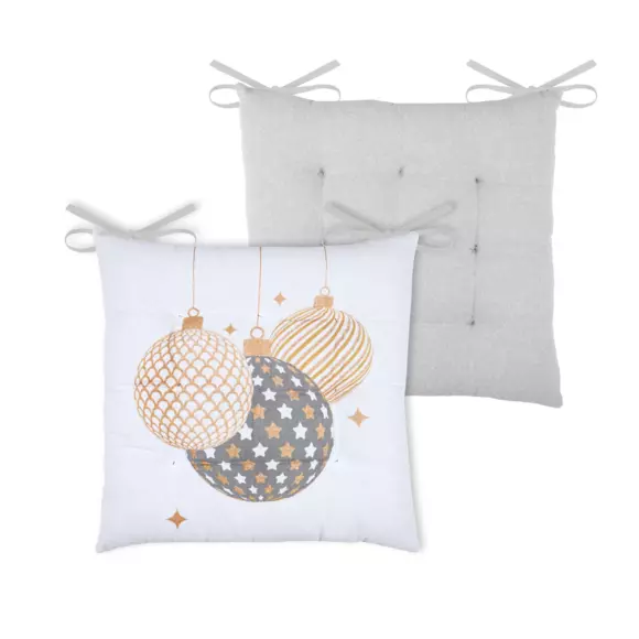 Coussin de noël chaise carrée Sibérie Blanc 2