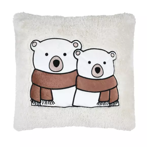 Coussin de noël carré (45 cm) Douillet Ecru 2
