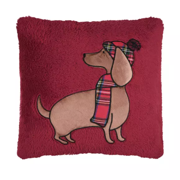 Cojín de Navidad cuadrado (45 cm) Douillet rojo

 2