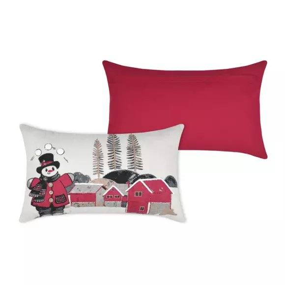 Coussin de noël rectangulaire (50 cm) Paysage Noël Beige 2