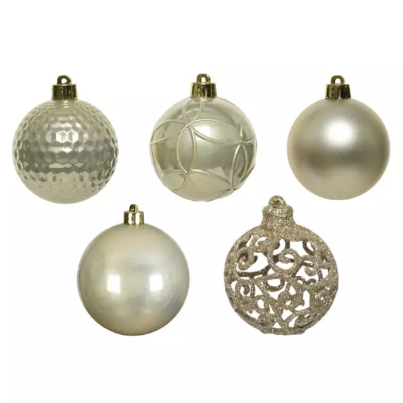 Lot de 37 boules de Noël (D60 mm) Alpine mix Perle 2