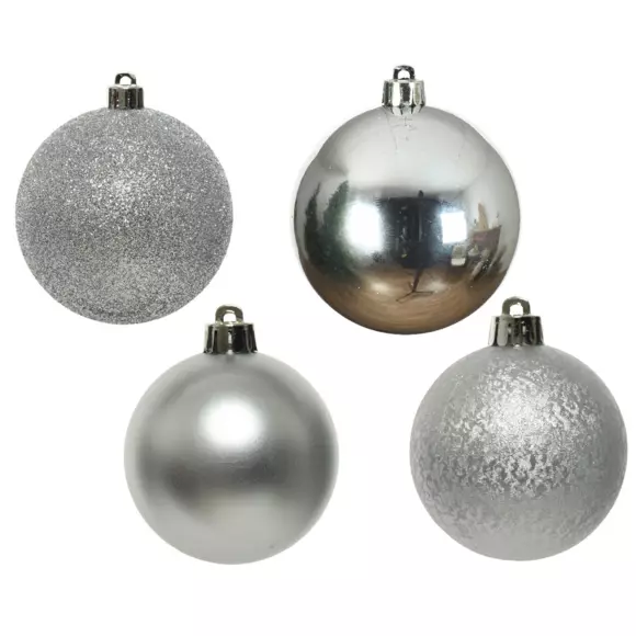 Lote de 30 bolas de Navidad (D60 mm) Alpine Plata 2