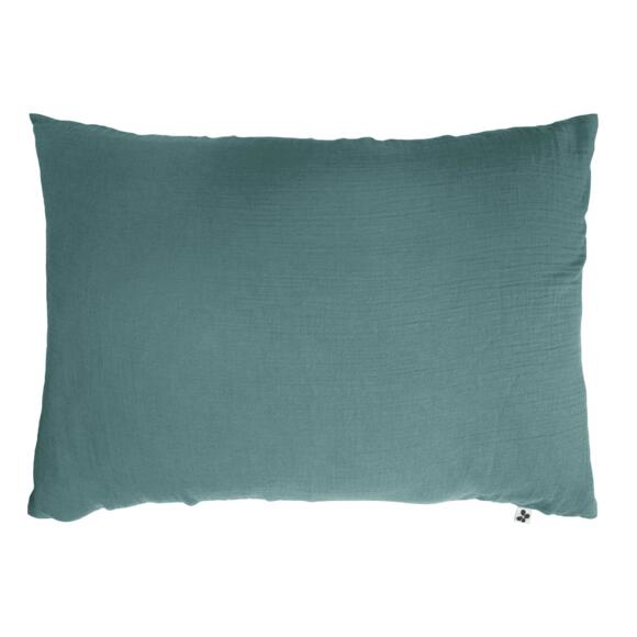 Funda para almohada rectangular en gasa de algodón (L70 cm) Gaïa Azul trullo 2