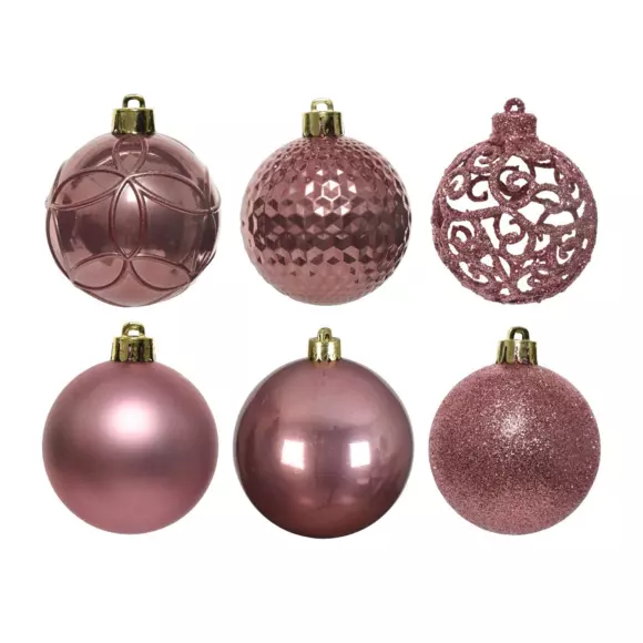 Lote de 37 bolas de Navidad (D60 mm) Alpine Mix Rosa antiguo 2