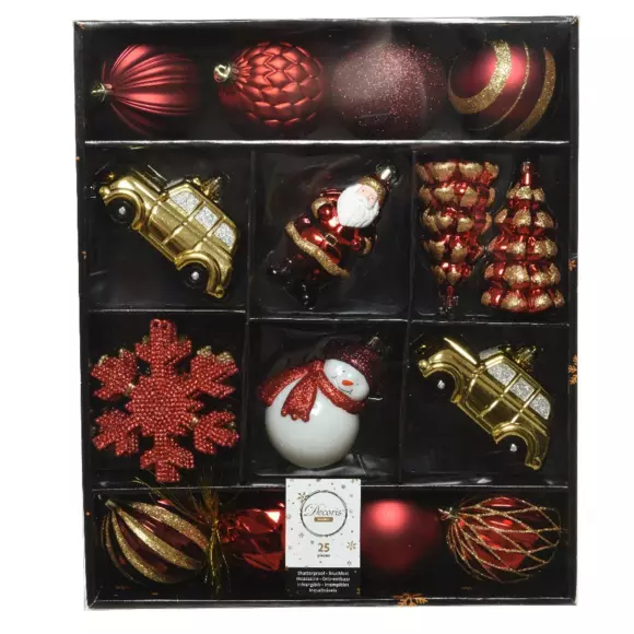 Kit de decoración para árbol de Navidad Tradición Rojo 2