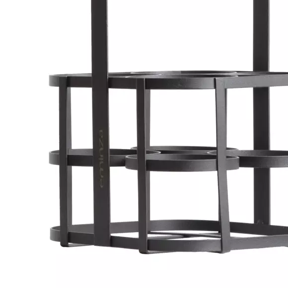 Porte-bouteilles bois et métal 4 compartiments (H41 cm) Aaron Noir 3