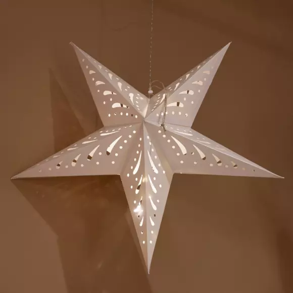 Étoile lumineuse à piles Lassy blanc et  Blanc chaud 2