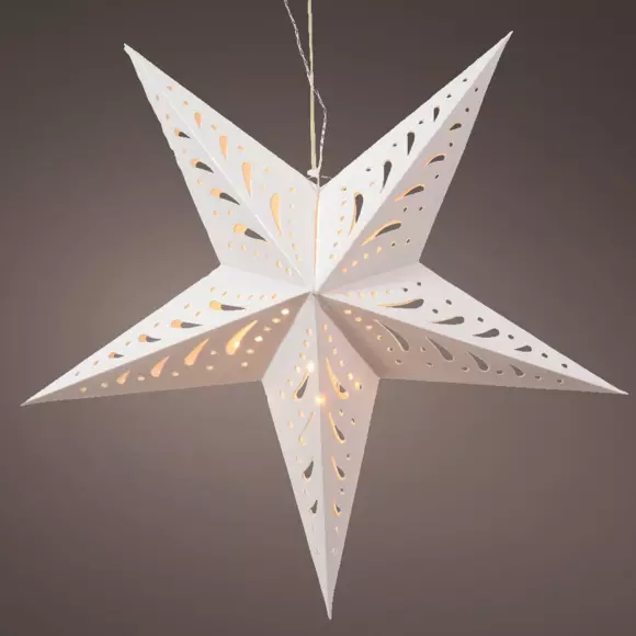 Étoile lumineuse à piles Lassy blanc et  Blanc chaud 3