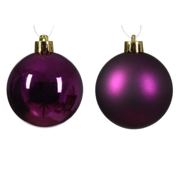 Lote de 12 bolas de Navidad (D60 mm) Alpine Violeta 2