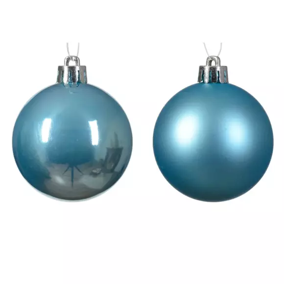 Lot de 12 boules de Noël (D60 mm) Alpine Bleu pétillant  2