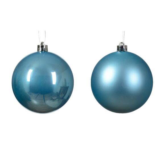 Confezione di 4 palline di Natale (D100 mm) Alpine Blu scintillante 2