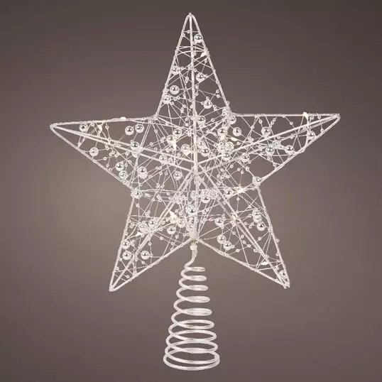 Cimier de sapin lumineux Angie Argent/ Blanc chaud 2