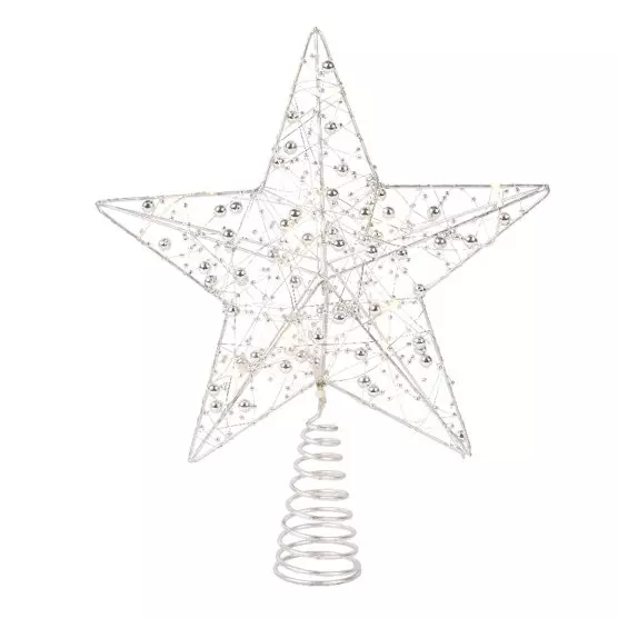 Cimier de sapin lumineux Angie Argent/ Blanc chaud 3