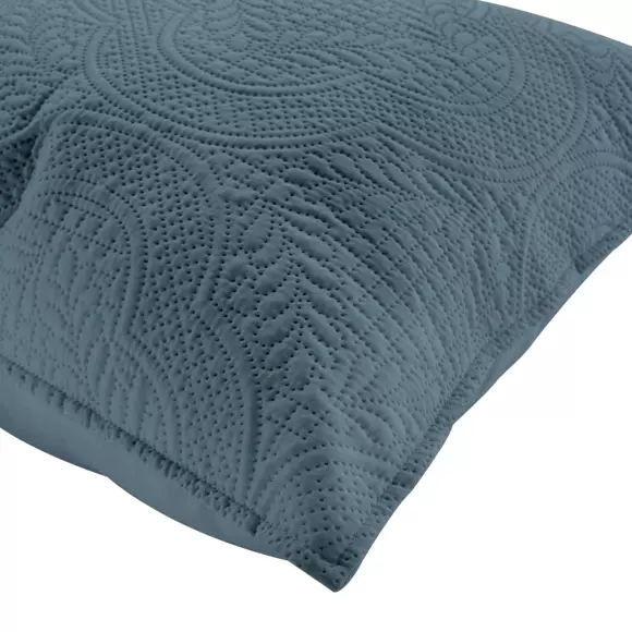 Housse de coussin (40 cm) Romane Bleu canard 2