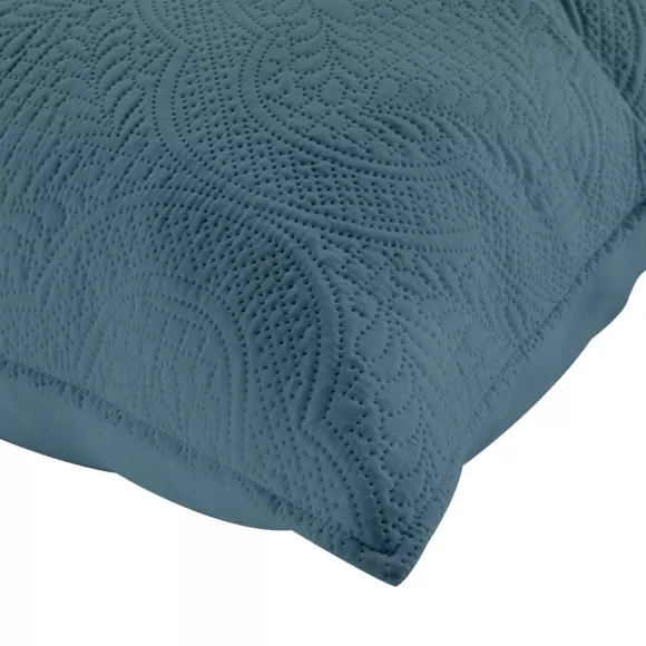 Housse de coussin (60 cm) Romane Bleu canard 2