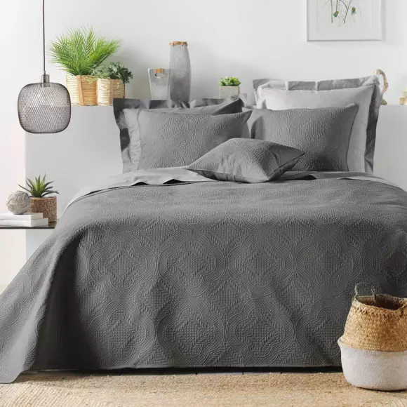 Housse de coussin (60 cm) Romane Gris anthracite 3