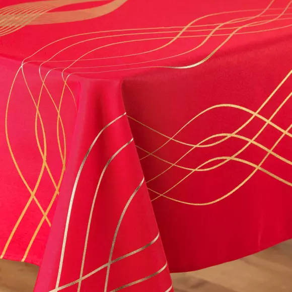 Mantel rectangular  (L240 cm) Elona metálico Rojo 2