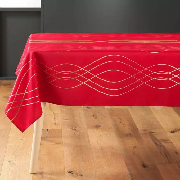 Mantel rectangular  (L240 cm) Elona metálico Rojo 3
