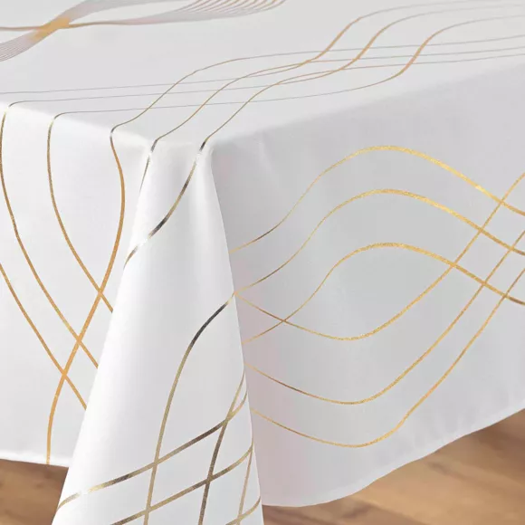 Mantel rectangular (L240 cm) Elona metálico Blanco