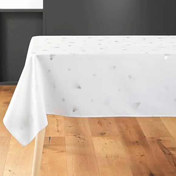 Nappe rectangulaire (L240 cm) Sapin métallisé Blanc 3